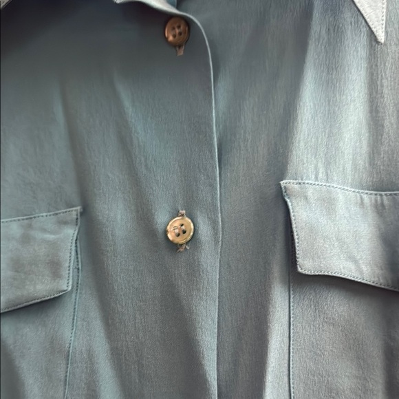 80’s Lillie Rubin 100% silk blouse with shoulder pads - Picture 4 of 5